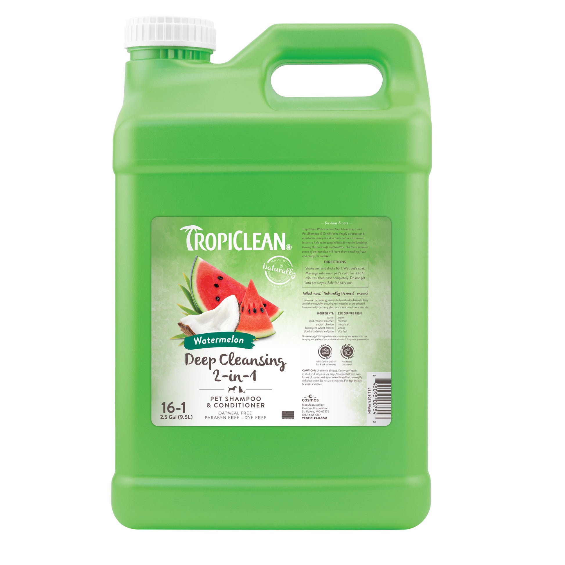 TropiClean Watermelon Deep Cleansing 2-in-1 Shampoo and Conditioner 2.5 gal 645095007543