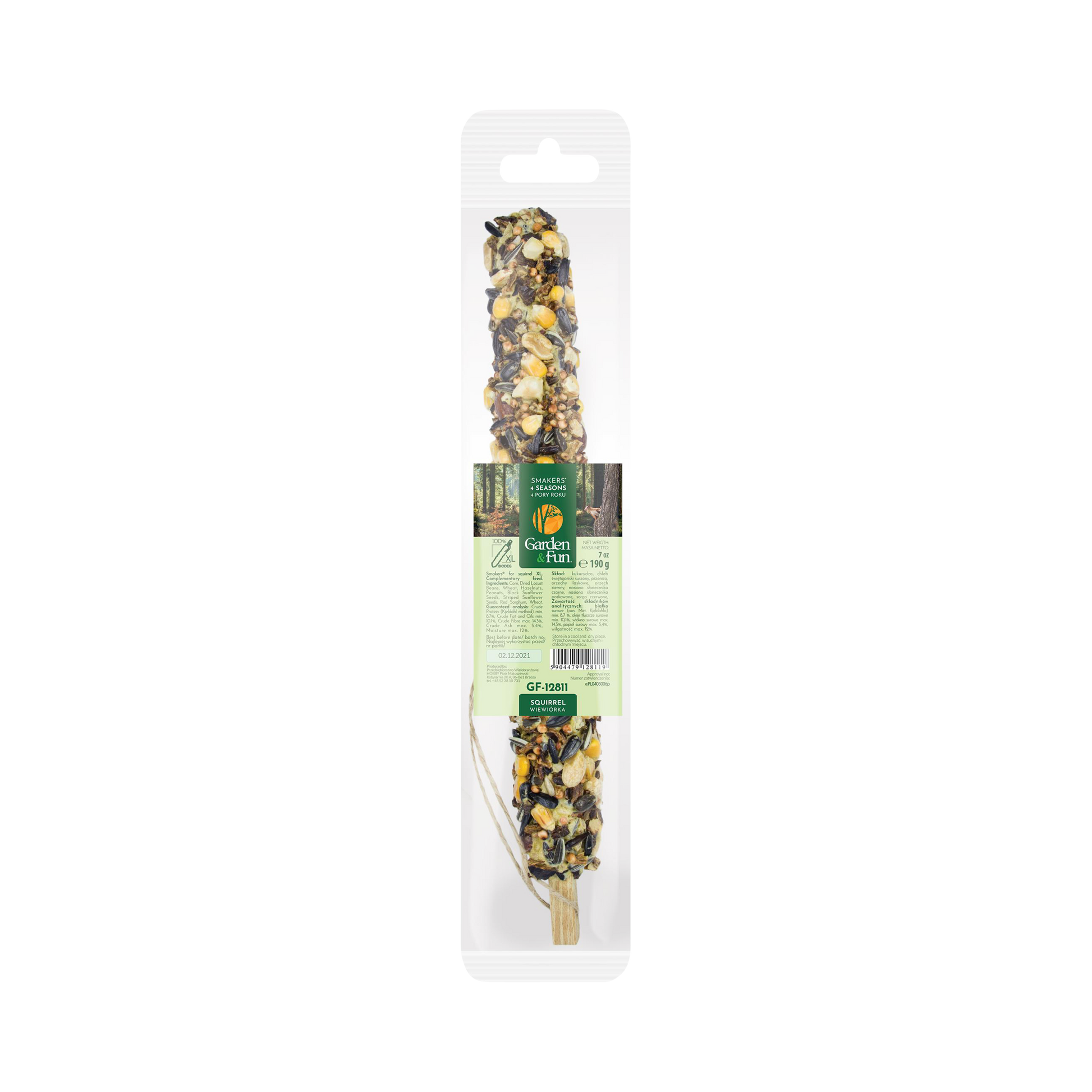 A & E Cages Smakers Garden & Fun Food Stick for Squirrels 10ea/X-Large, 7 oz 644472003420