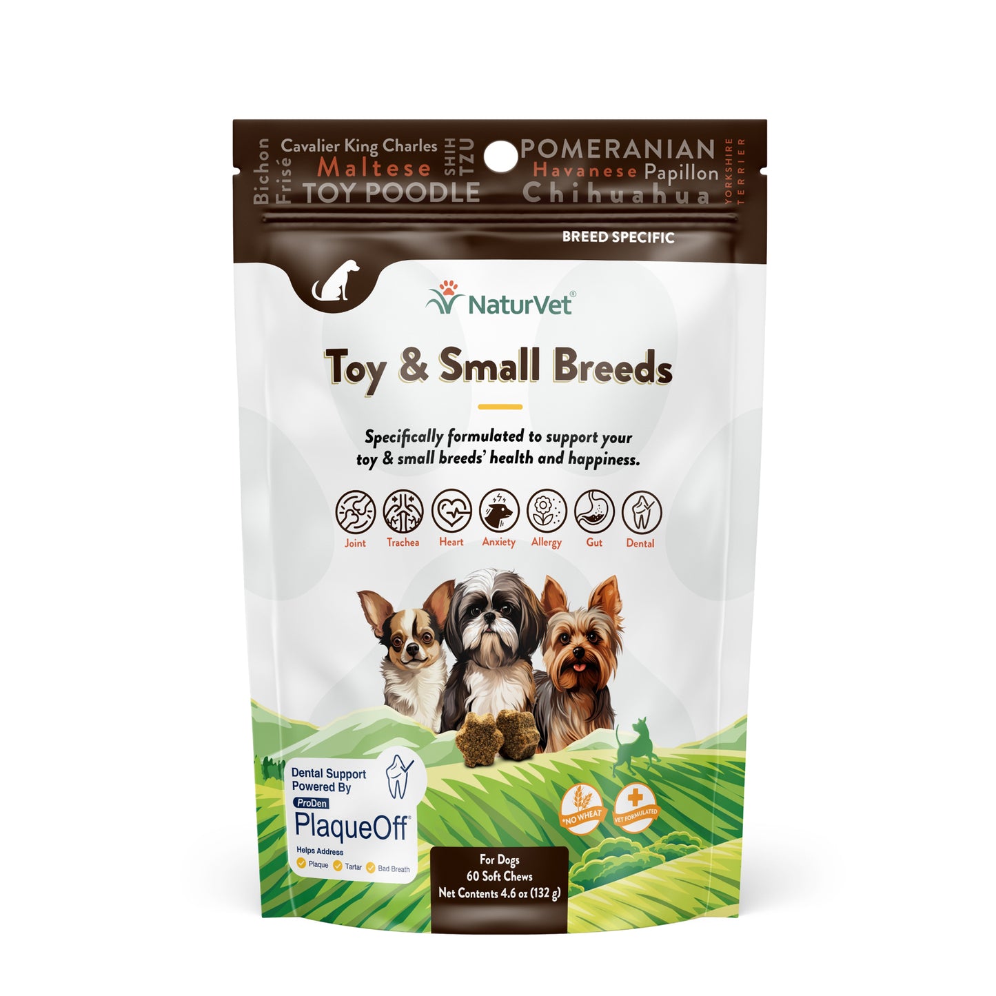 NaturVet Breed-Specific Toy/Small Breed Supplement Soft Chew 60 ct 797801606431