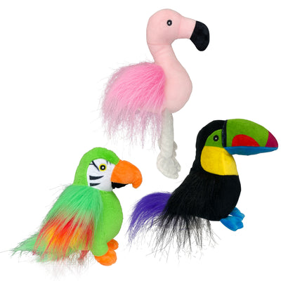 Multipet Tropical Bird Dog Toy Assorted Color 784369563597