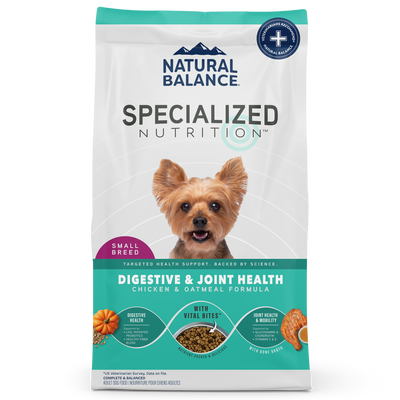 Natural Balance Pet Foods Specialized Small Breed Digestive & Joint Dry Dog Food Chicken & Oatmeal 12 lb 723633007207