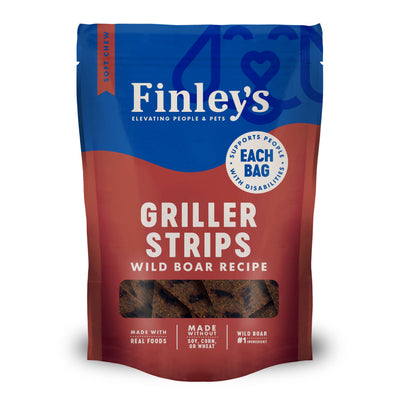 Finley's Barkery Griller Strips Dog Treats Wild Boar 14.5 oz 850013504794