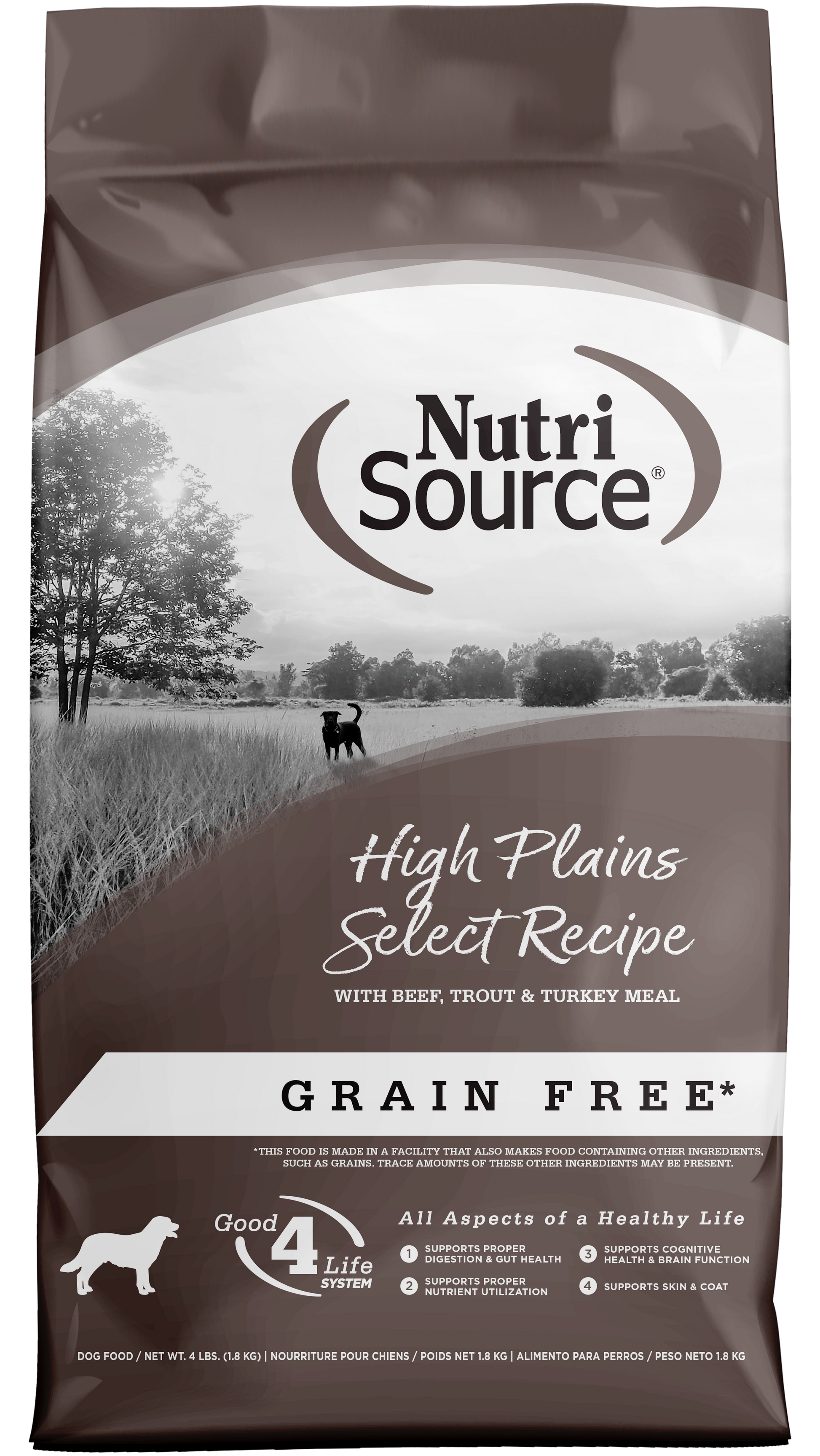 NutriSource Select Recipe Grain Free Dry Dog Food High Plains Select 4 lb 073893297086