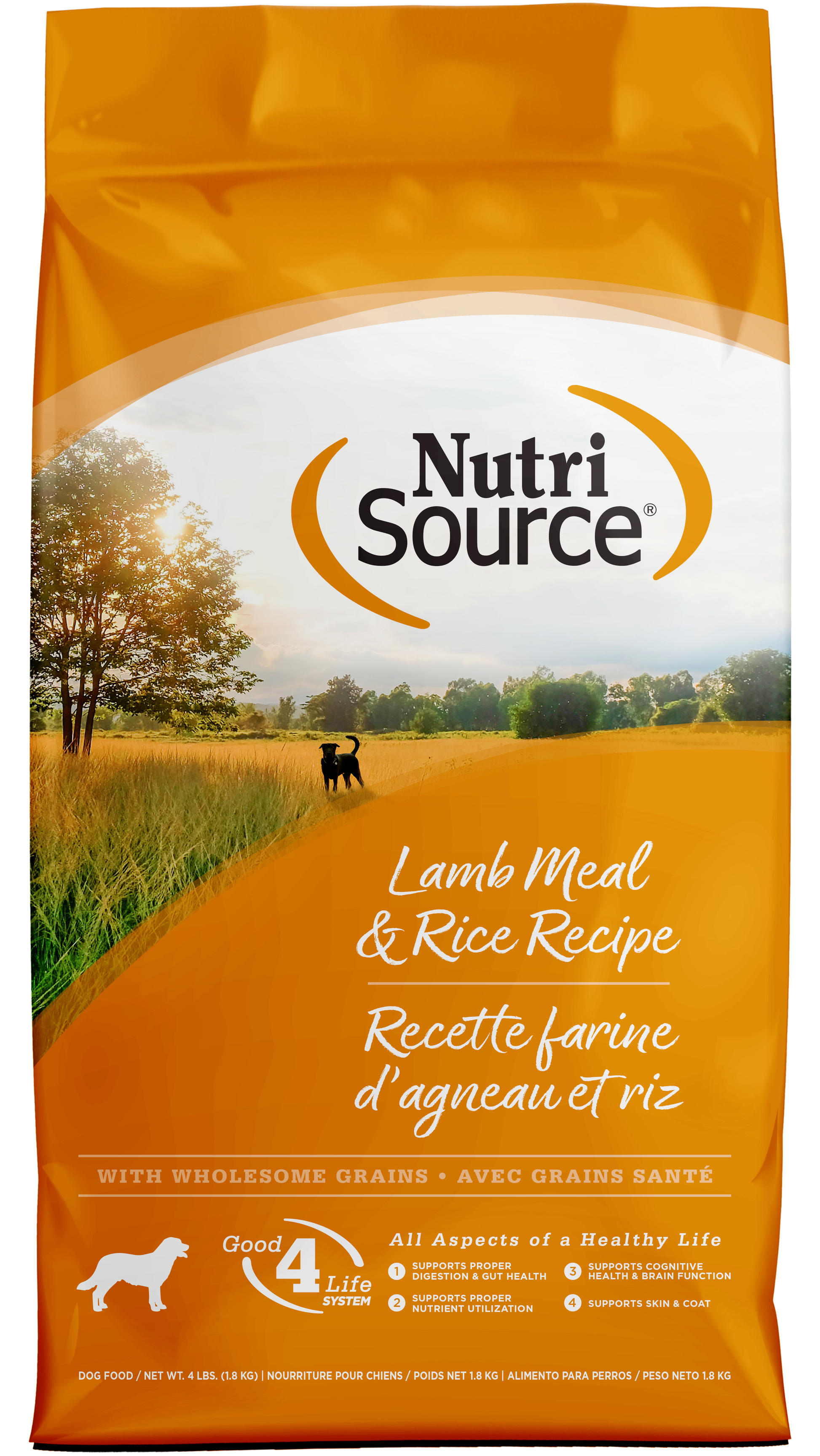 NutriSource Dry Dog Food Lamb Meal & Rice 4 lb 073893266075