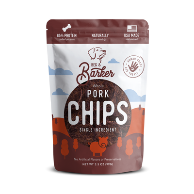 Beg & Barker Pork Heart Chips Dog Treats 3.5 oz 850015093395