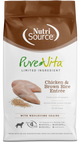 NutriSource PureVita LID Dry Dog Food Chicken & Brown Rice Entrée 4 lb 073893170044