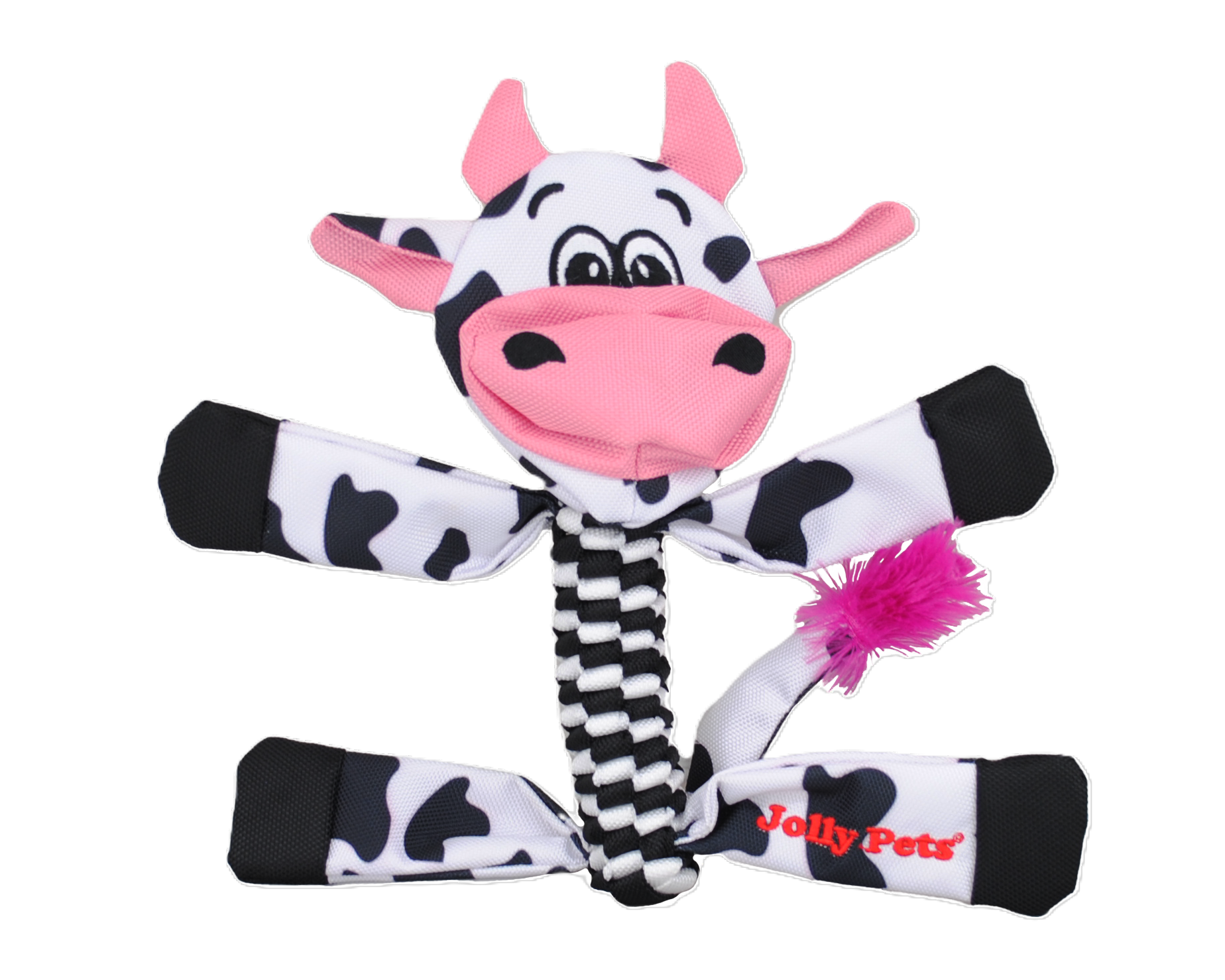 Jolly Pet Flathead Dog Toy Cow Small 788169105117