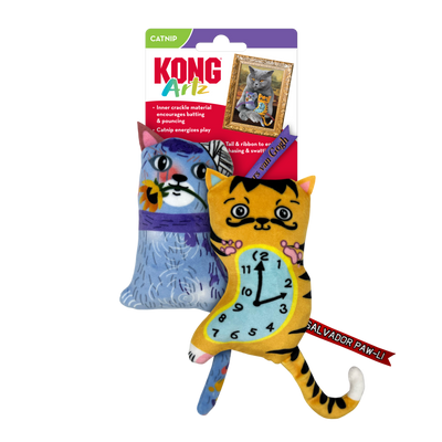 KONG Artz Catnip Cat Toy Salvador Paw-Li & Whiskers van Gogh 2 pk 035585530055