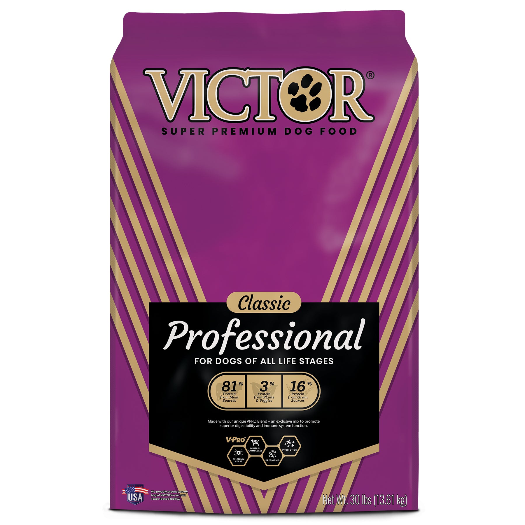 Victor Super Premium Dog Food Classic Professional Dry Dog Food Beef 30 lb 899944446438