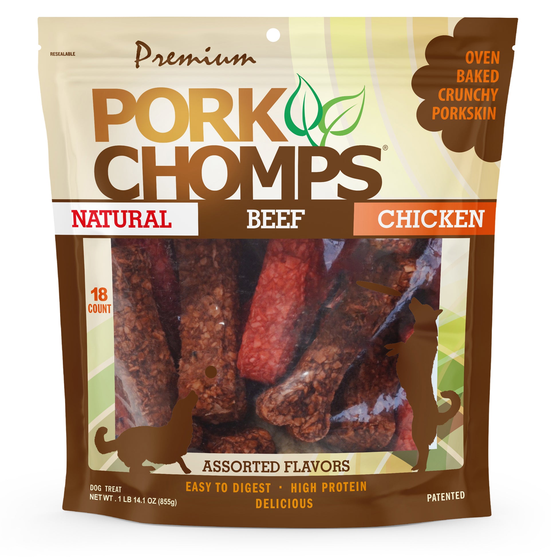 Scott Pet Scott Pet Premium Pork Chomps Crunchy Bones Dog Chew Bacon & Chicken 4 in, 18 ct 015958991959
