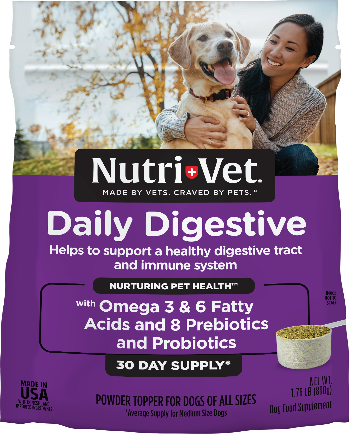 Nutri-Vet Daily Digestive Powder Topper Dog Supplement 1.76 lb 669125001868