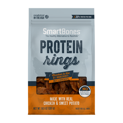 SmartBones Protein Rings Dog Treat Chicken & Sweet Potato 10.5 oz 892383005501