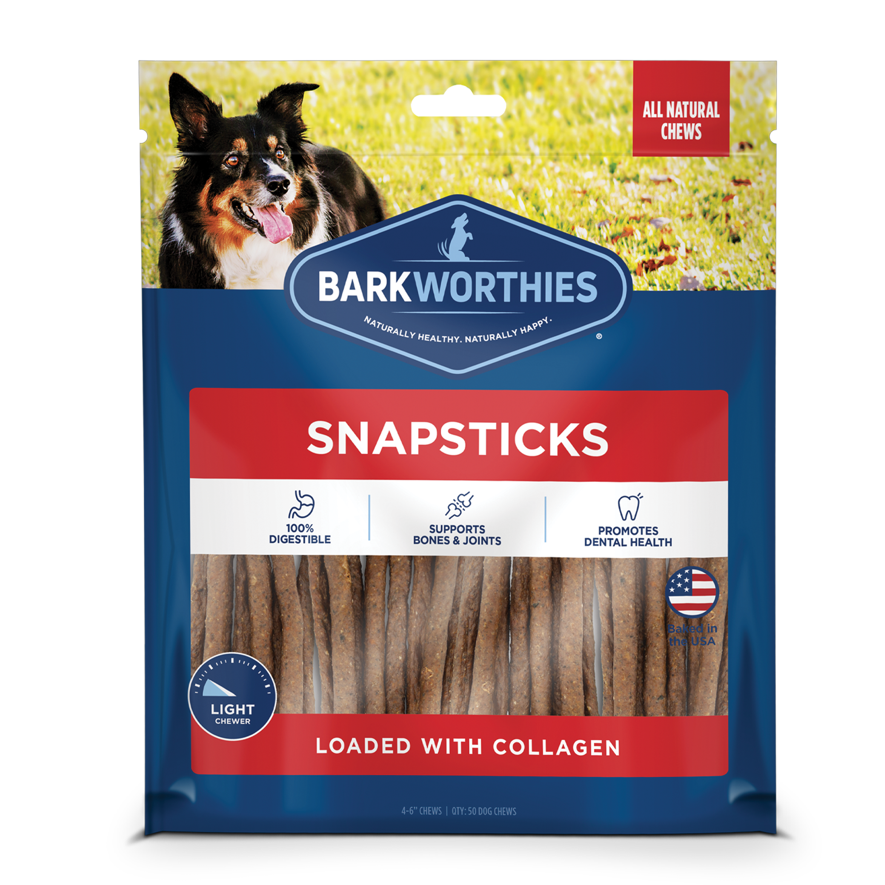 Barkworthies Snapsticks with Collagen Dog Treat 4-6 in – Pets Warehouse