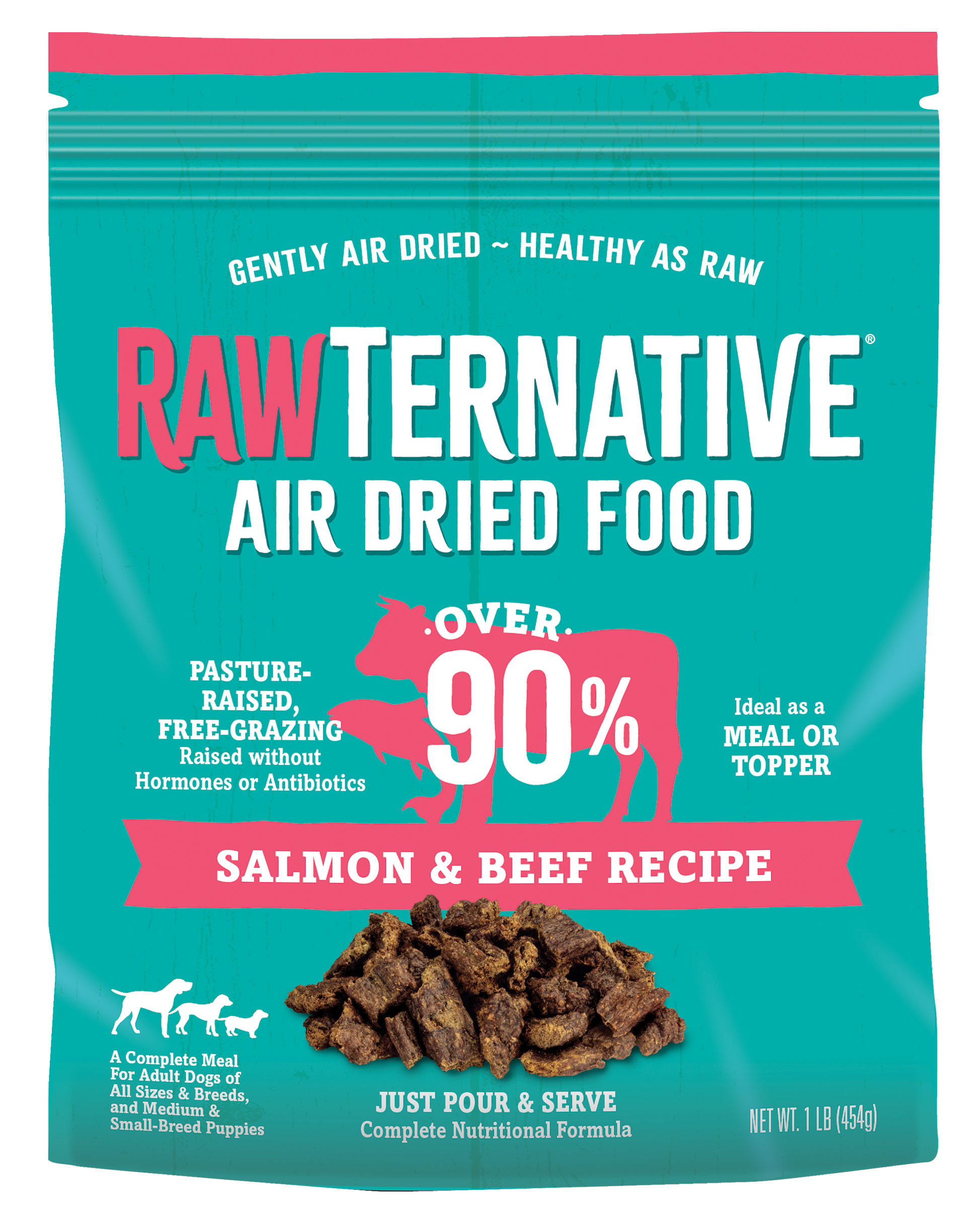 Grandma Mae's Country Naturals Rawternative Air Dried Dog Food Salmon & Beef 5 oz 850042318058