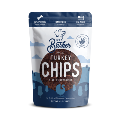 Beg & Barker Whole Turkey Chips Dog Treats 3.5 oz 850015093418