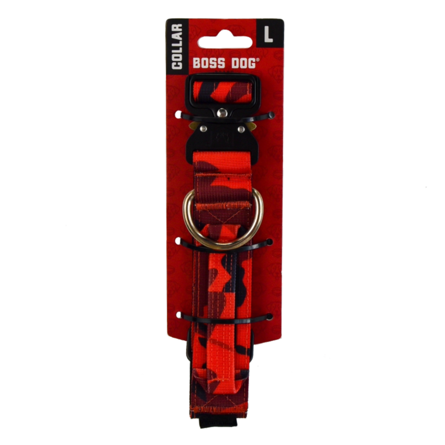 Boss Dog Tactical Adjustable Dog Collar Red Camo Large, 17-22 in 850030579232