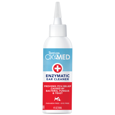 TropiClean OxyMed Enzymatic Ear Cleaner for Pets 4 oz 645095007659