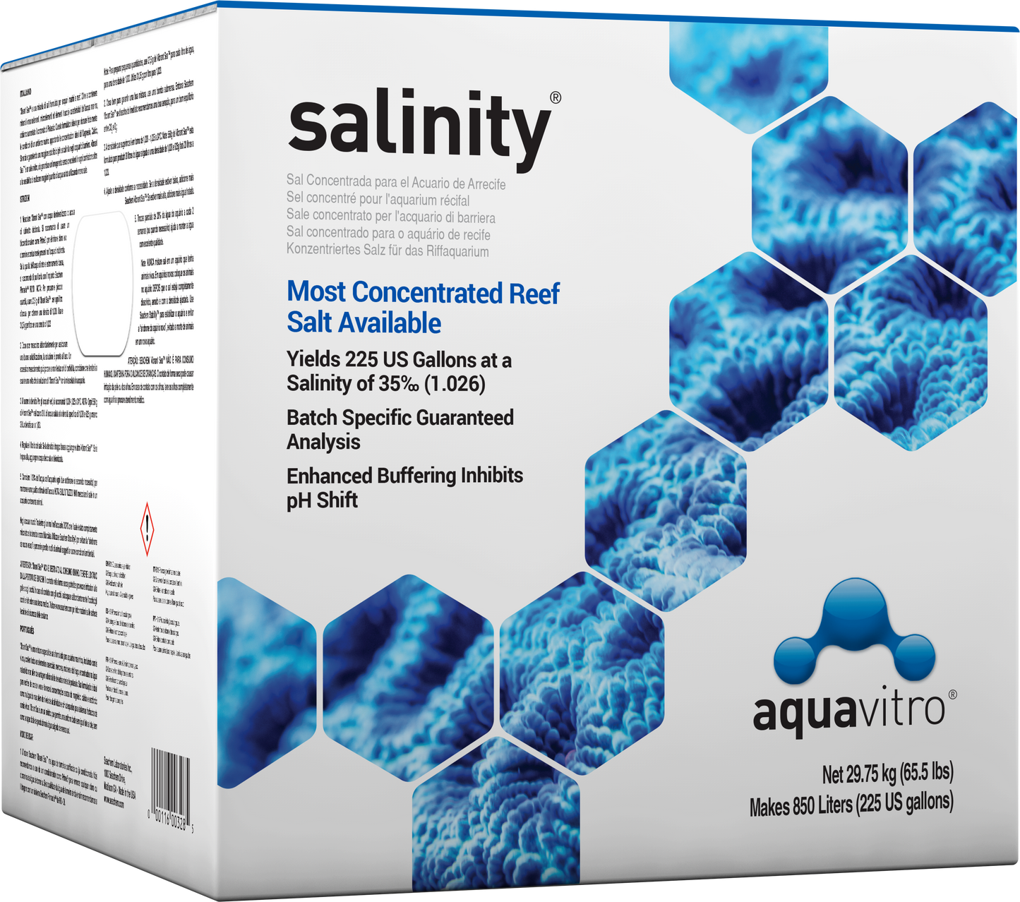 aquavitro Salinity for Reefs Salt Mix 225 Gal Box 000116758000