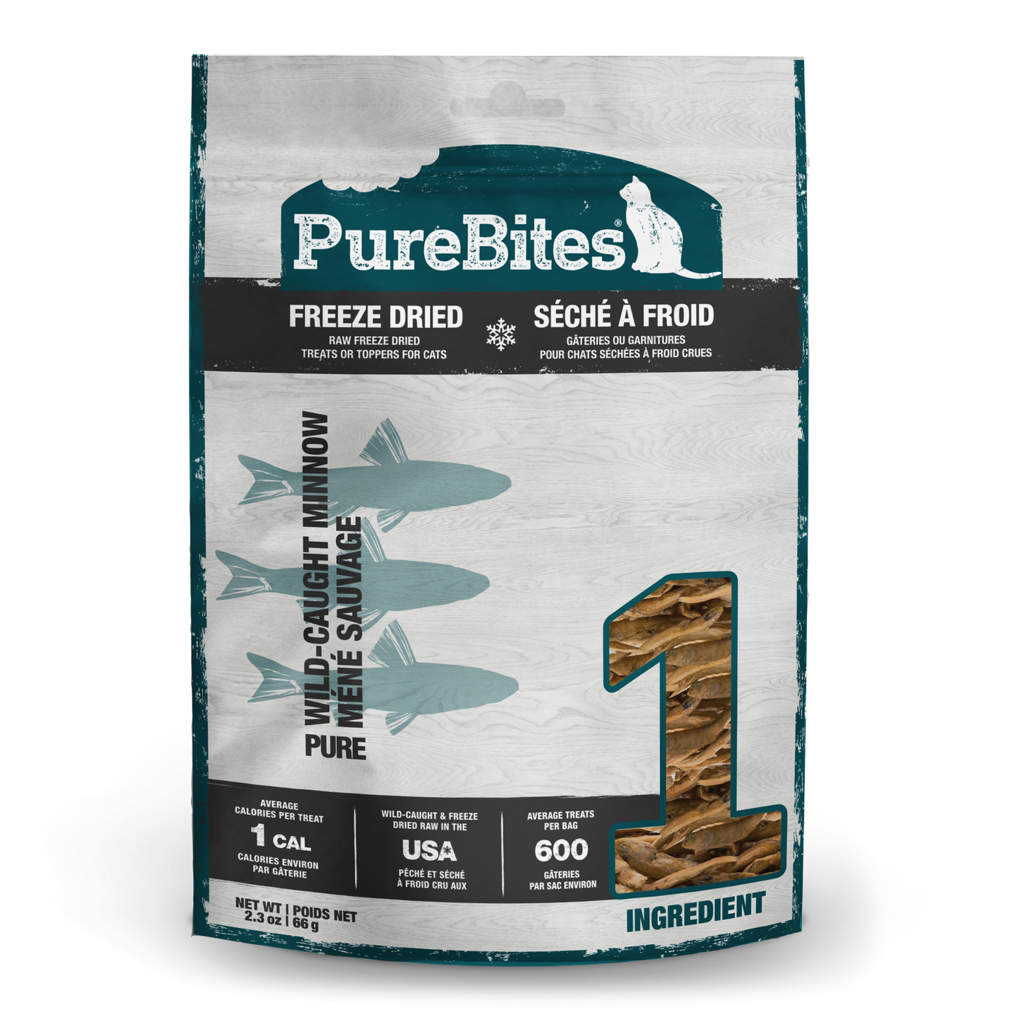 PureBites Freeze Dried Pure Cat Treats Wild-Caught Minnow 2.3 oz 878968002820
