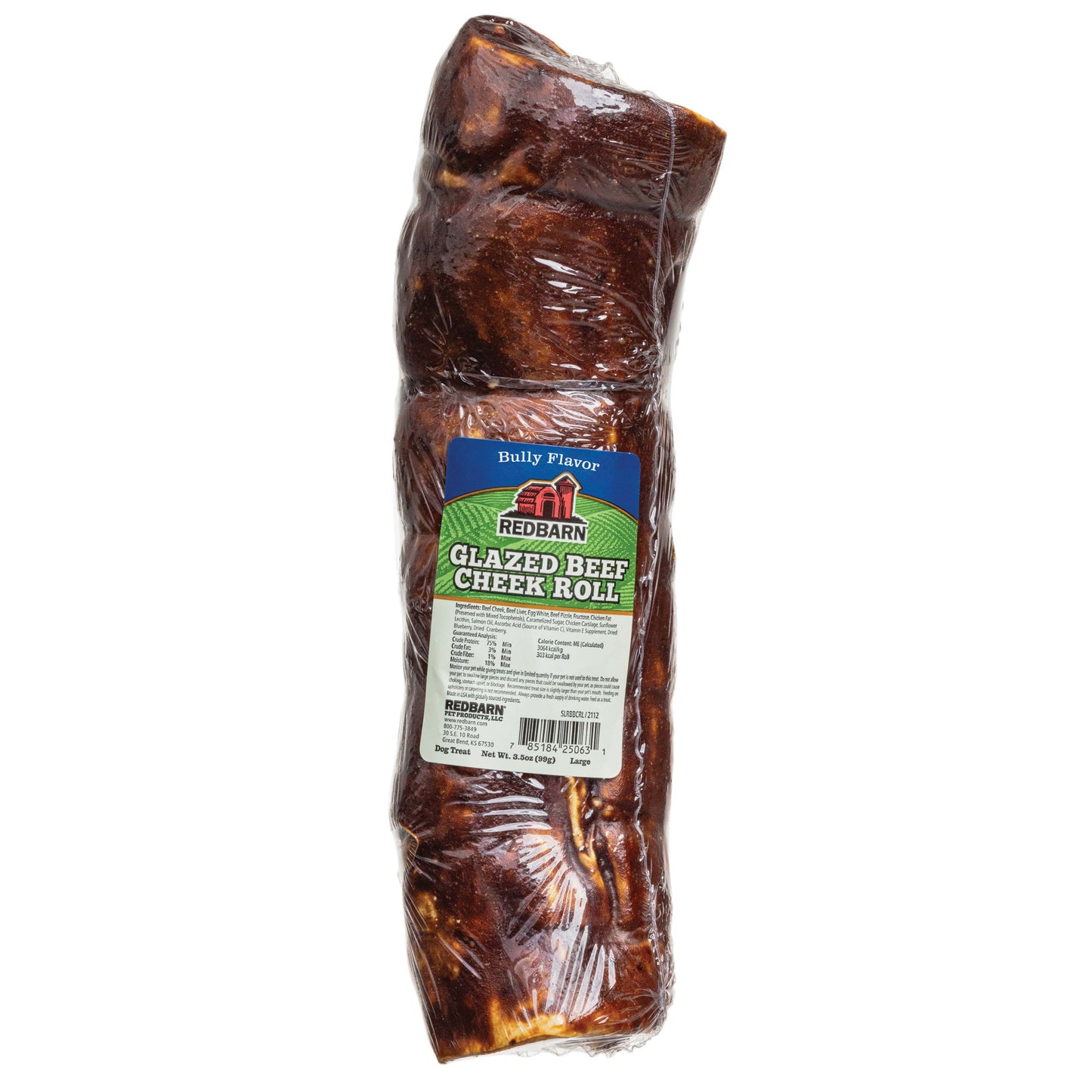 Redbarn Pet Products Glazed Beef Cheek Roll Dog Treat Beef Large 785184250631