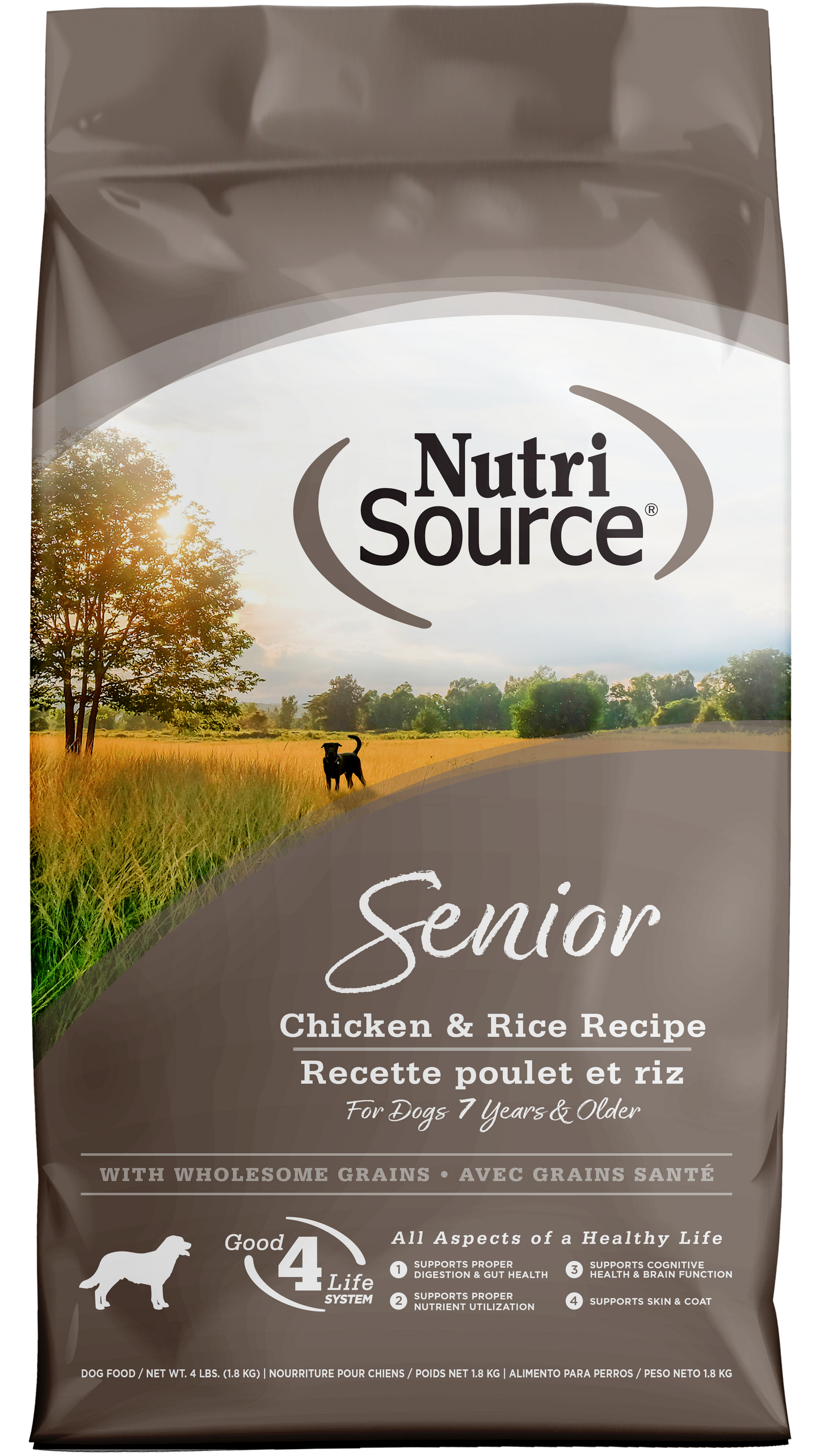 NutriSource Senior Dry Dog Food Chicken & Rice 4 lb 073893265061