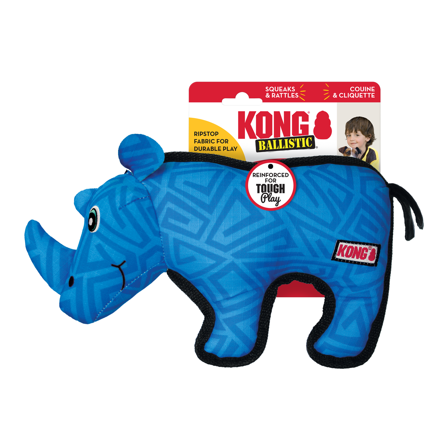 KONG Ballistic Dog Toy Rhino Medium/Large 035585503004