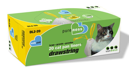 Van Ness Plastics Drawstring Cat Pan Liner White LG 20ct