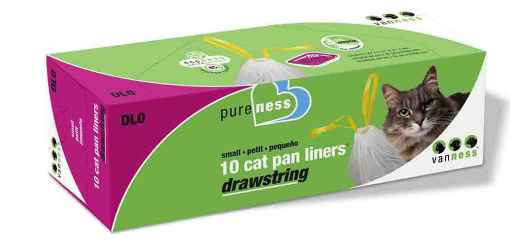 Van Ness Plastics Drawstring Cat Pan Liner White SM 10ct