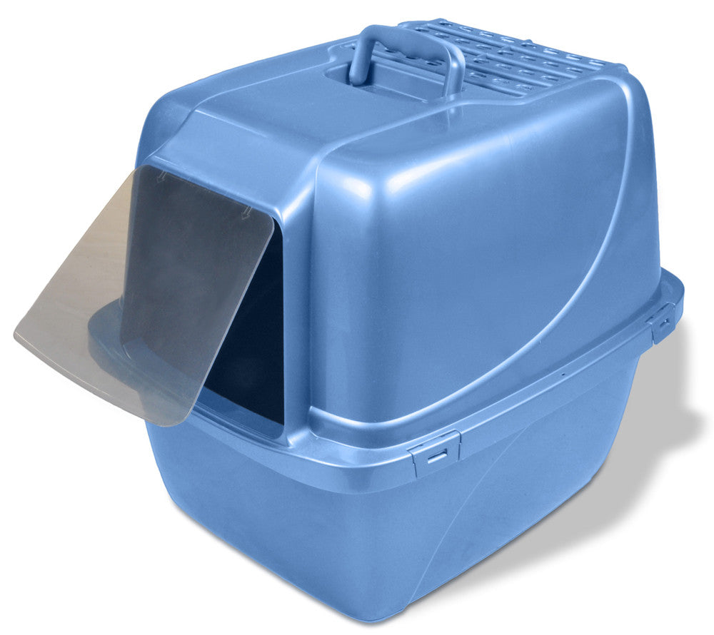Van Ness Plastics Enclosed Cat Litter Box Blue Extra-Giant
