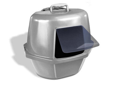 Van Ness Plastics Enclosed Corner Cat Litter Box Silver LG