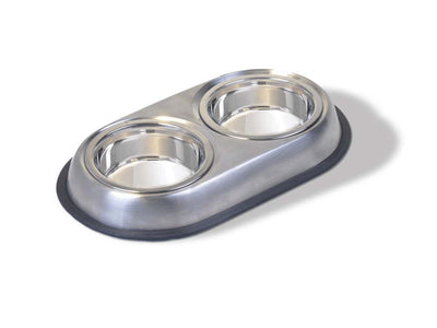 Van Ness Plastics Heavyweight Stainless Steel Double Dish Silver SM 16oz