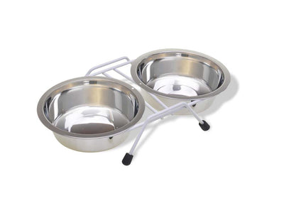 Van Ness Plastics Stainless Steel Double Dish w/Wire Rack Silver 16oz