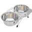 Van Ness Plastics Stainless Steel Double Dish w/Wire Rack Silver 32oz - Dog