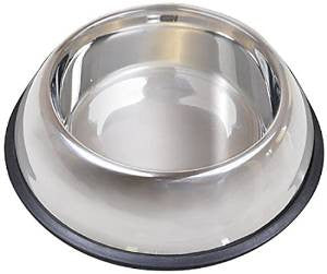 Van Ness Stainless Steel Non Tip Dish W/Rubber Ring 64 oz. {L + 1} 794034 - Dog