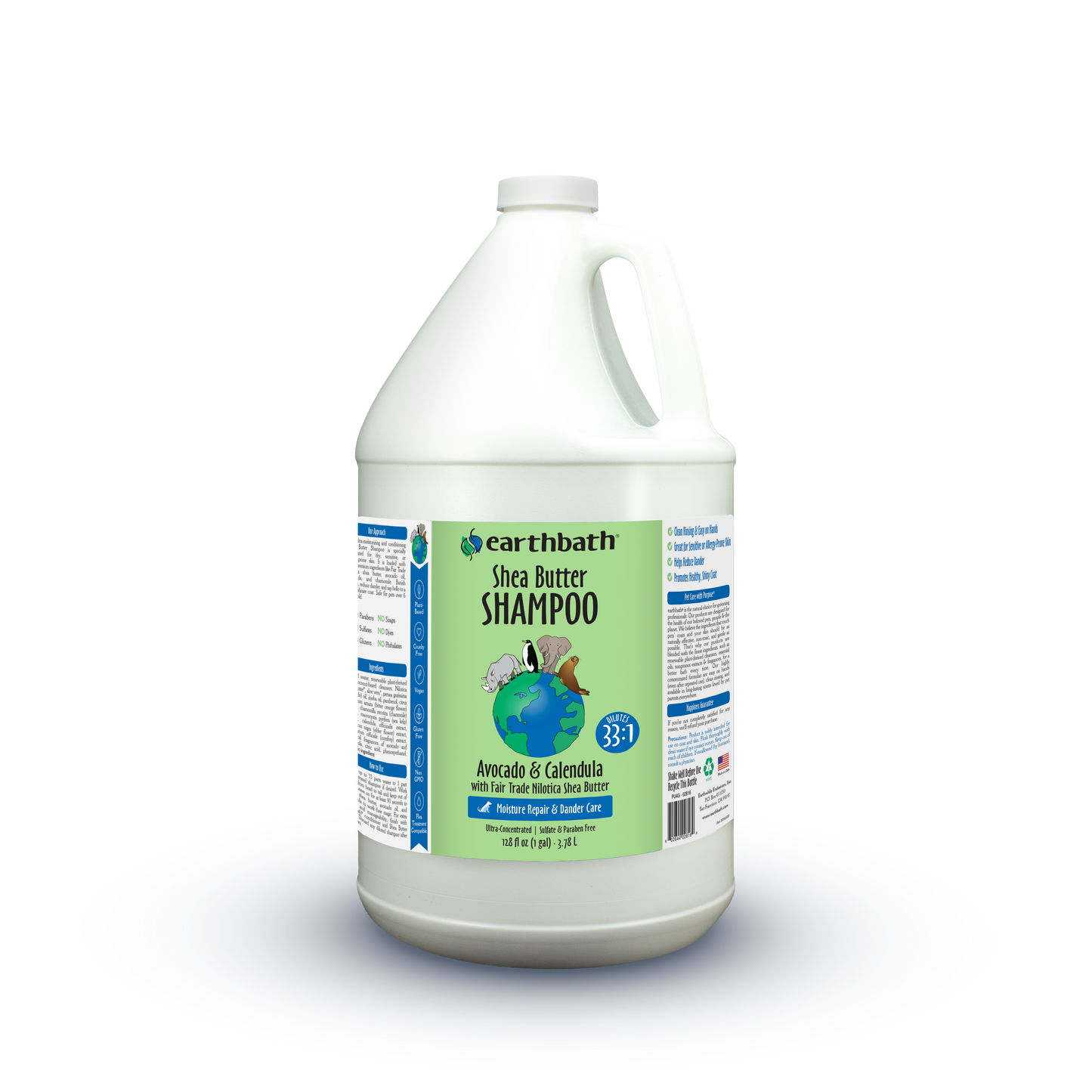 Earthbath Shea Butter Pet Shampoo Avocado and Calendula 1 gal 602644028169