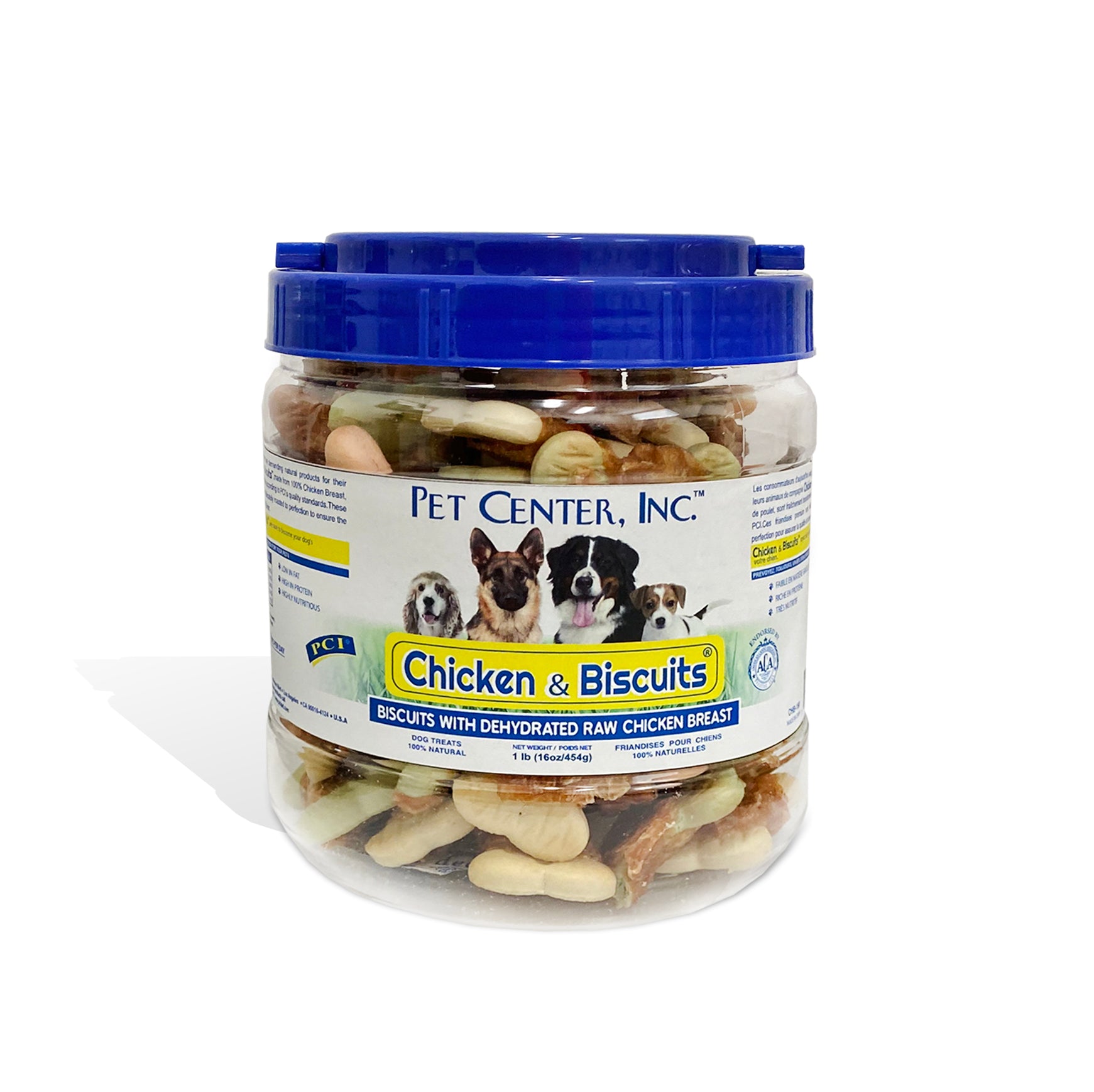 Pet Center Chicken & Biscuits Dog Treat Canister 1 lb 727348881602