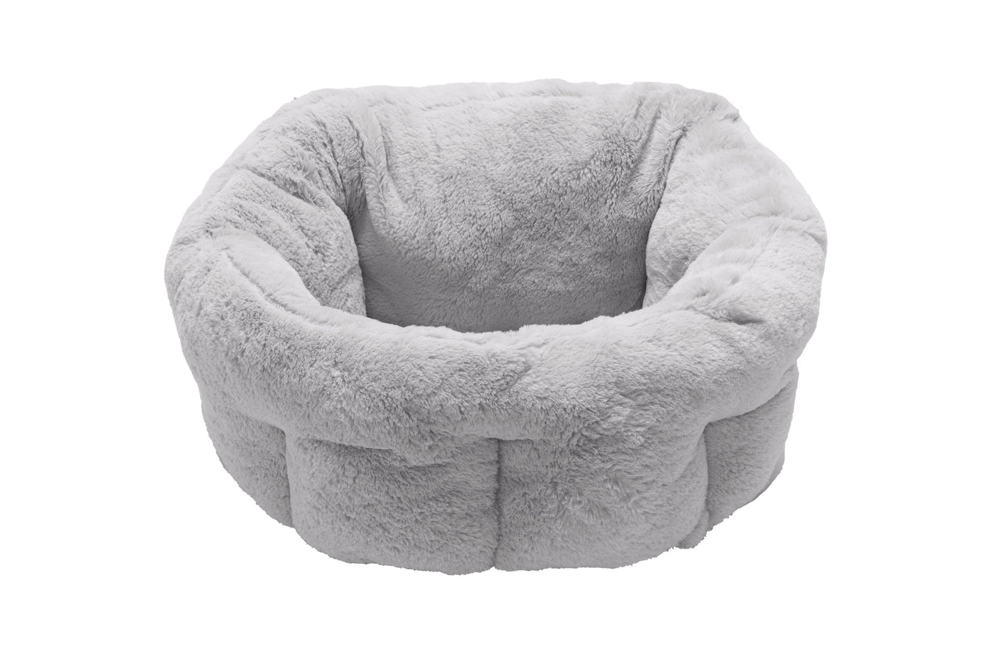Fur Haven Pet Products Luxury Faux Fur Warming Cuddler Pet Bed Gray Small 842229122404