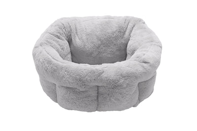 Fur Haven Pet Products Luxury Faux Fur Warming Cuddler Pet Bed Gray Small 842229122404