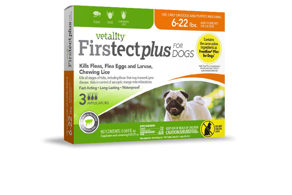 Vetality Firstect Plus Flea & Tick for Dogs 6-12lbs 3 Count