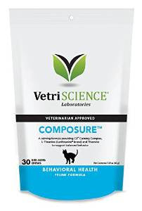 Vetriscience Composure Behavioral Health Chews For Cats-30 Count-{L+x} 026664278135