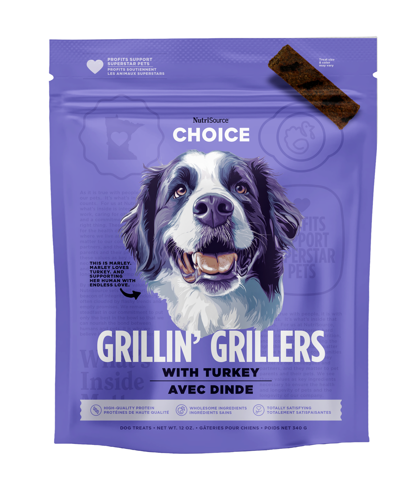 NutriSource Choice Grillin' Grillers Dog Treats Turkey 12 oz 073893801047
