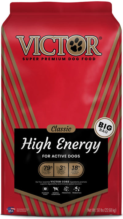 Victor Super Premium Dog Food Classic High Energy Dry Dog Food Beef 50lb