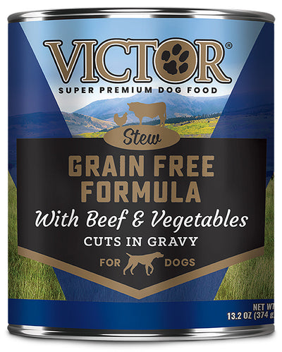 Victor Super Premium Dog Food Grain Free Wet Dog Food Beef & Vegetable in gravy 13.2oz