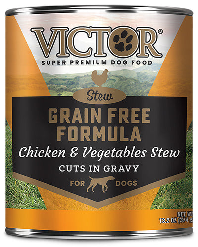 Victor Super Premium Dog Food Grain Free Wet Dog Food Chicken & Vegetable in gravy 13.2oz