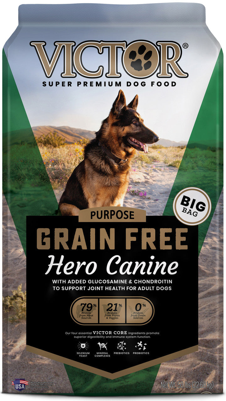 Victor Super Premium Dog Food Purpose Grain Free Hero Canine Dry Dog Food Beef 50lb