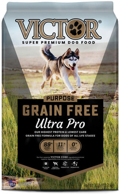 Victor Super Premium Dog Food Purpose Grain Free Ultra Pro Dry Beef & Chicken 30lb