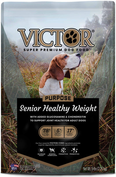 Victor Super Premium Dog Food Purpose Senior Healthy Weight Dry Dog Food Beef & Brown Rice 5lb