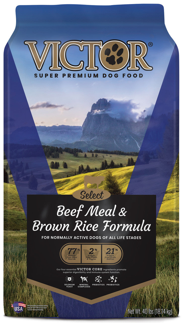 Victor Super Premium Dog Food Select Dry Dog Food Beef Meal & Brown Rice 40lb