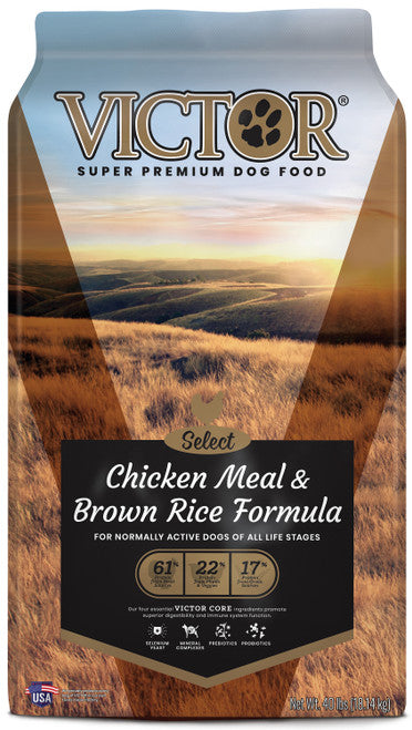 Victor Super Premium Dog Food Select Dry Chicken Meal & Brown Rice 40lb