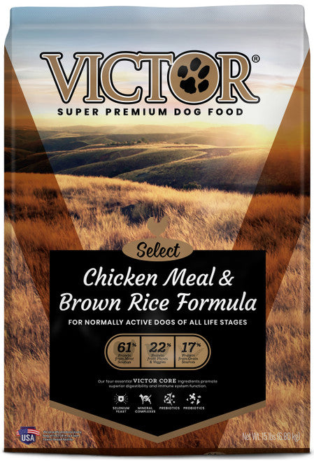Victor Super Premium Dog Food Select Dry Chicken Meal & Brown Rice 15lb